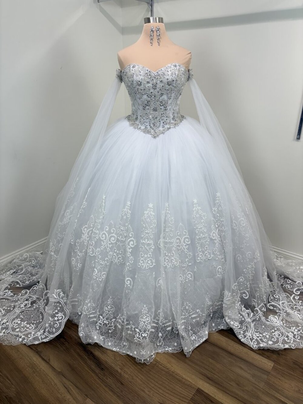 ✨Tiffany 26988 White Ball Gown Size 12 – Quinceañera Prom Dress Wedding Formal